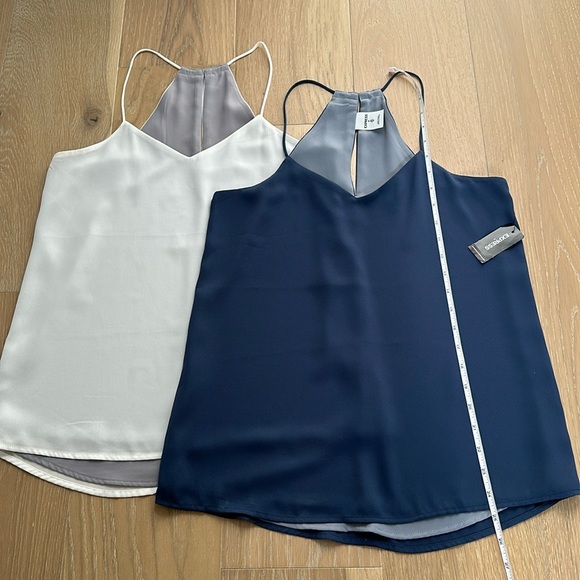 Express Barcelona Tank Top BUNDLE Office Workwear Business Layering Blue White - Picture 10 of 16